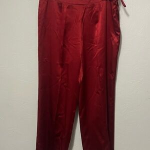 Talbots Women's Crimson 100% Silk Trousers Size 14W petite